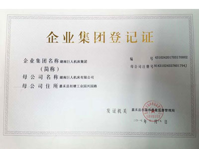 Enterprise group registration certificate